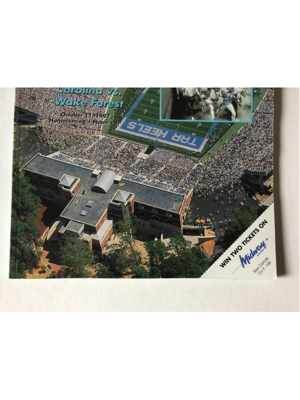 Oct 11 1997 Tar Hill Football Magazine, UNC Tar Heels, Carolina VS Wake Forest